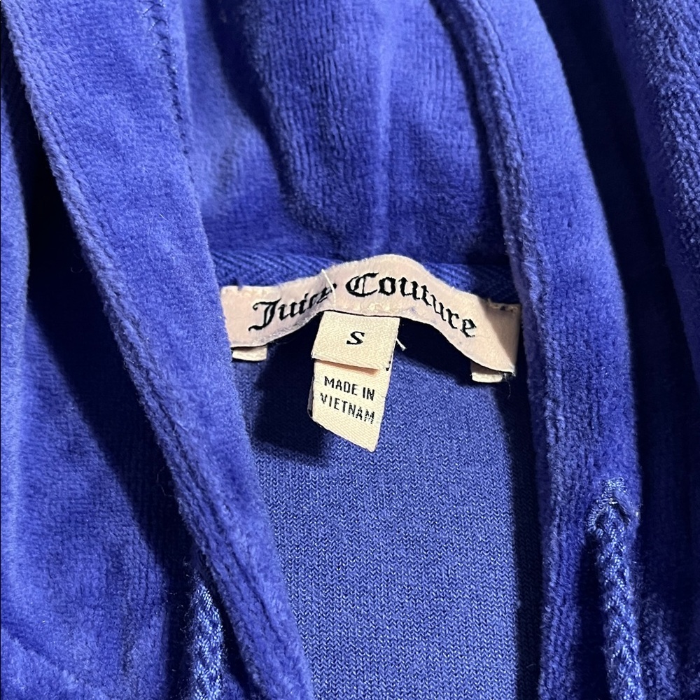 Juicy Couture Royal Blue Velvet Hoodie - Picture 2 of 4
